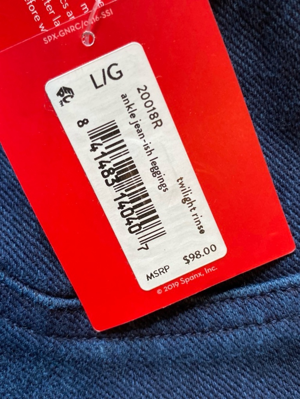 SPANX Women’s NWT Dark Blue Ankle Stretch Pull-On Jeggings Size Large - Picture 3 of 6